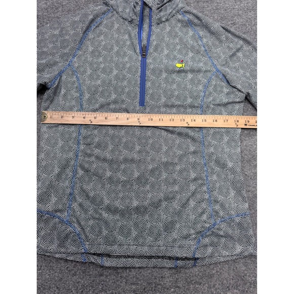 Magnolia Lane Masters Golf Womens Large 1/4 Zip Pullover Navy Geometric Tech Top - Picture 4 of 5
